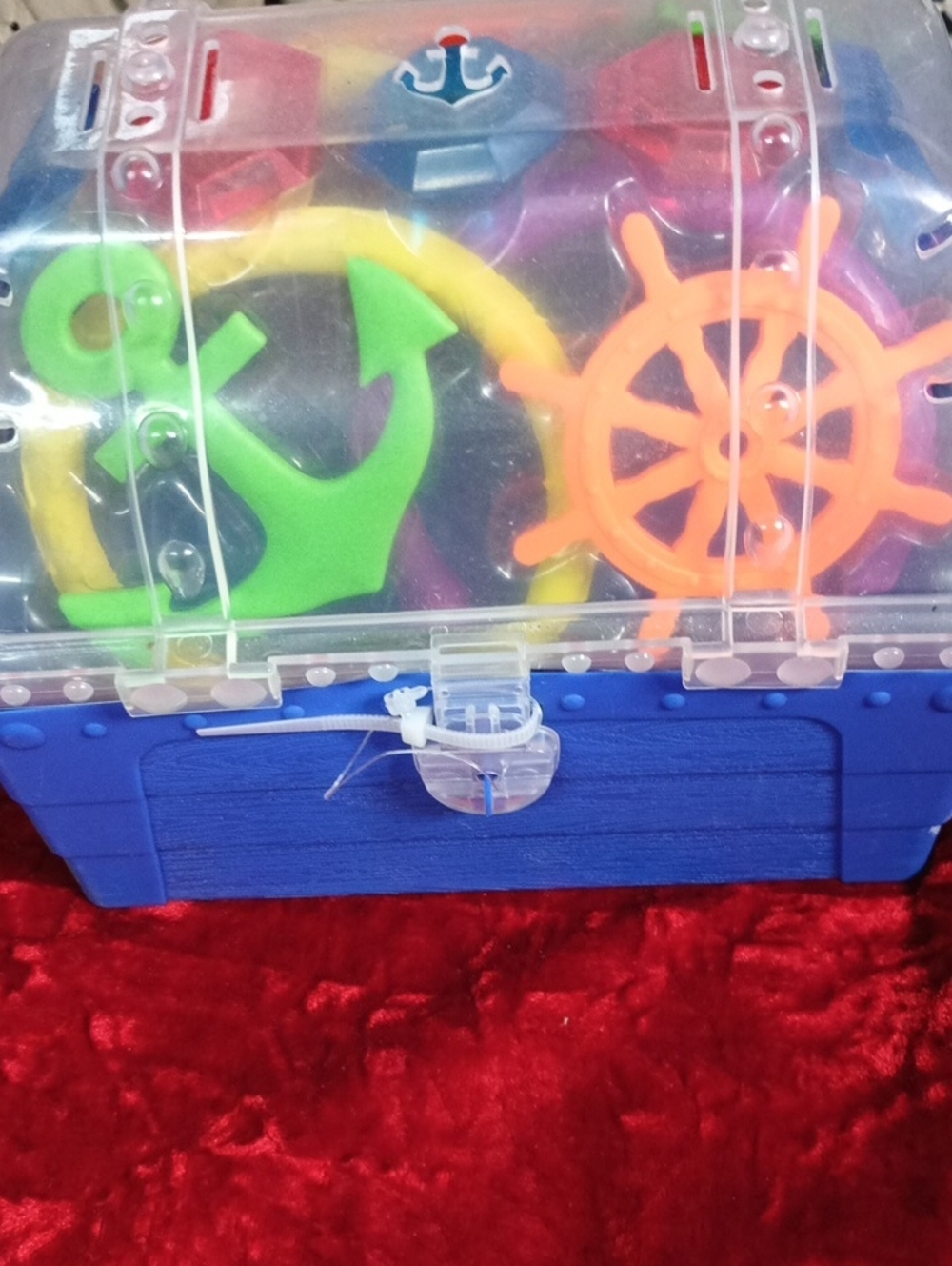 Children's Nautical Playset - Blue Case with Green Anchor & Orange Wheel